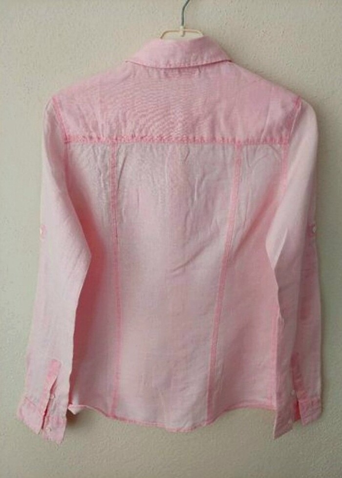 LACOSTE bayan keten gömlek  - Görsel 3