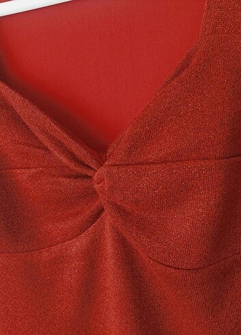l Beden kırmızı Renk Melty's by Uptown bayan ön büzgülü bluz 