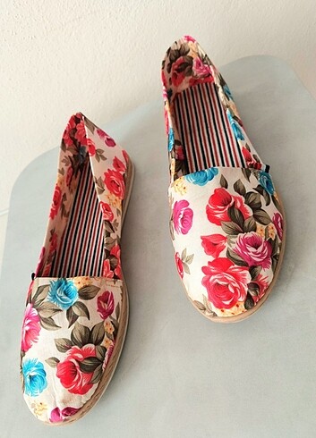 Çiçek desenli bayan Babet & Espadril