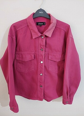 ETAM bayan pembe oversize Jean gömlek 