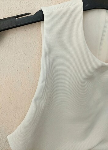 s Beden beyaz Renk Zara beyaz asimetrik kolsuz Crop Top