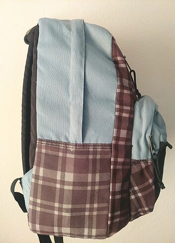 PUG unisex ekoseli sırt çantası  - Görsel 2