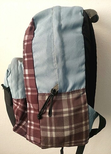 PUG unisex ekoseli sırt çantası  - Görsel 3