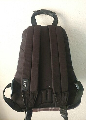 PUG unisex ekoseli sırt çantası  - Görsel 4