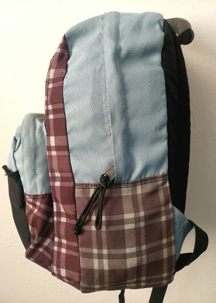 PUG unisex ekoseli sırt çantası  - Görsel 3