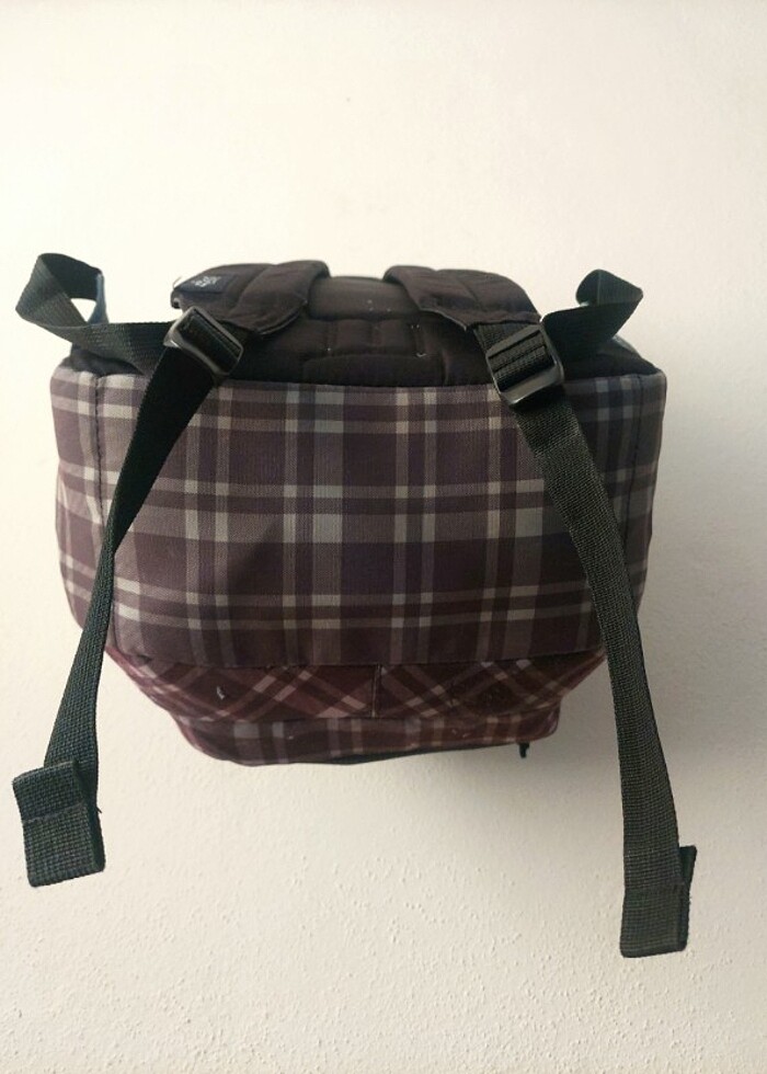 PUG unisex ekoseli sırt çantası  - Görsel 5