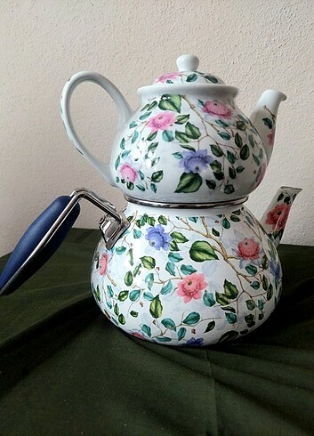KÜTAHYA porselen demlik emaye çaydanlık seti - Görsel 8