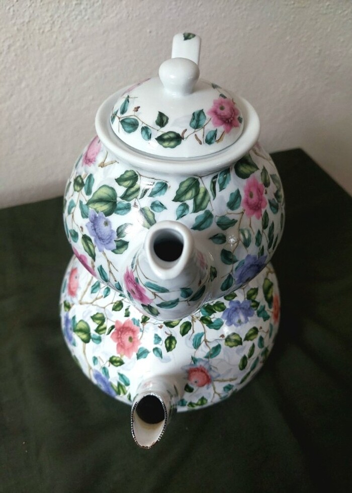 KÜTAHYA porselen demlik emaye çaydanlık seti - Görsel 2