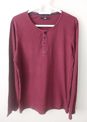 LTB erkek düğmeli yaka bordo tshirt 