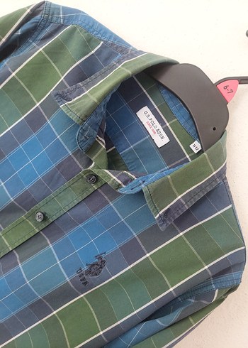 11-12 Yaş Beden Us Polo Assn erkek çocuk ekose gömlek