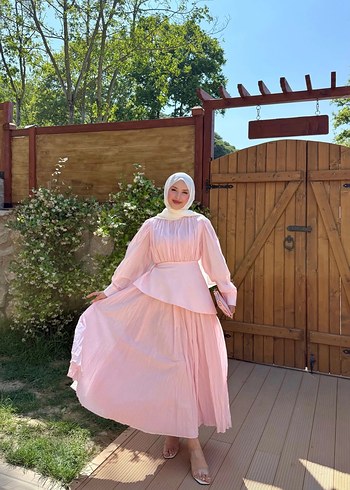 Mia Keten Elbise - Pembe hiçbir sorunu yok tertemiz keten toz