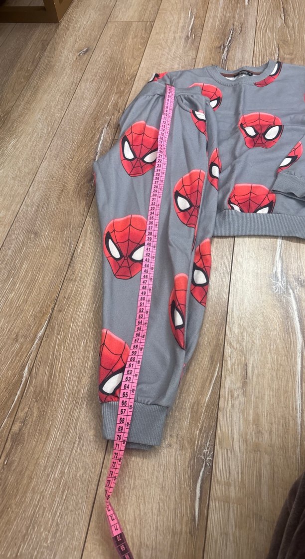 Gri Örme Örümcek Adam Baskılı eşofman takımı - Görsel 3