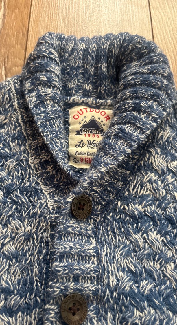 Gri Örgü Erkek Çocuk Hırka - Görsel 2