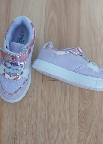 Kız Çocuk Pembe Baskılı Velcro Spor Ayakkabı