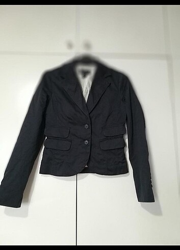 s Beden lacivert Renk Düğmeli crop blazer ceket