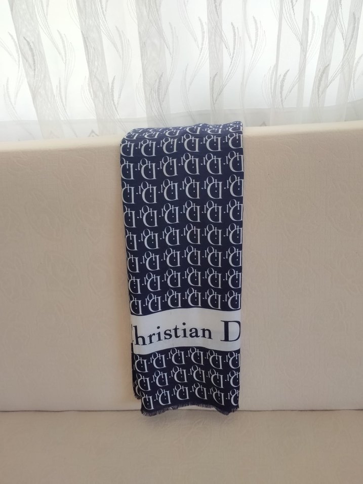 Drapeli Siyah Kadın Sokak Stili Şal markası dior - Görsel 4