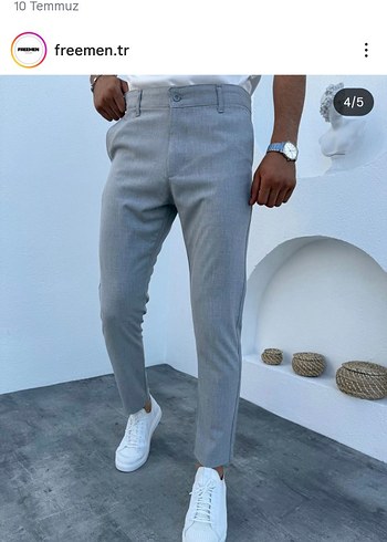 Gri Erkek Regular Fit Pantolon