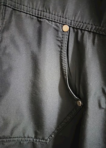 Uzun Siyah Fermuarlı Kadın Yağmurluk - Görsel 10