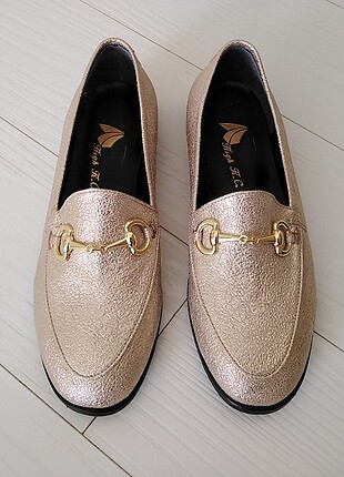 Loafer Gold Ayakkabı
