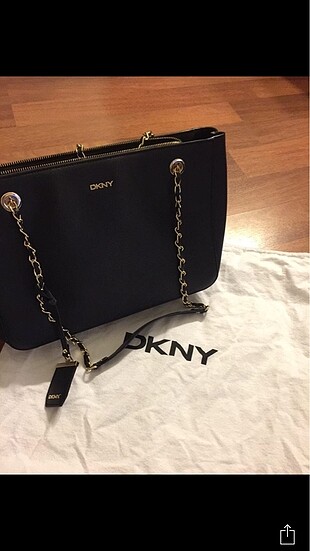 Dkny siyah deri zincirli çanta
