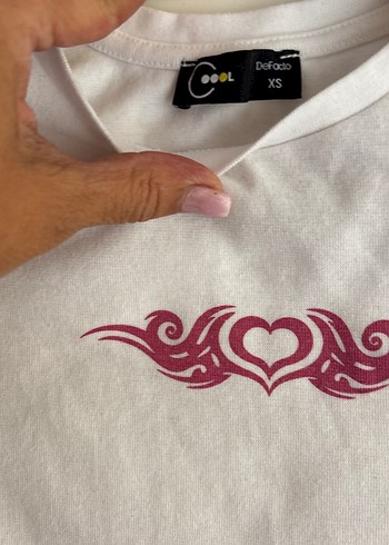 Kız  Beyaz Bağcıklı Kısa Kollu Tişört - Görsel 5