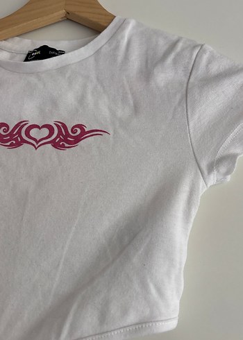 Kız  Beyaz Bağcıklı Kısa Kollu Tişört - Görsel 7