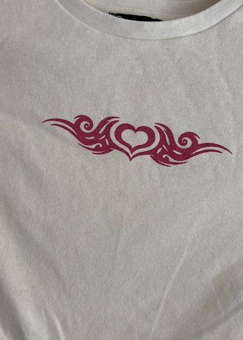 Kız  Beyaz Bağcıklı Kısa Kollu Tişört - Görsel 4