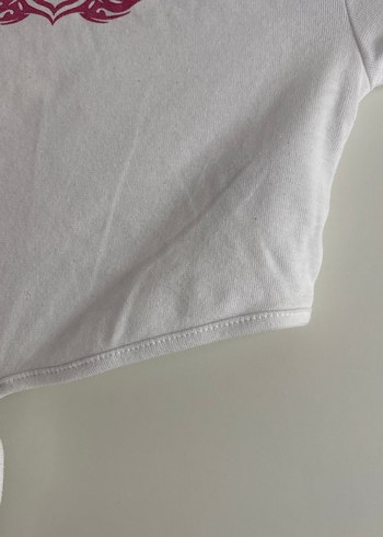 Kız  Beyaz Bağcıklı Kısa Kollu Tişört - Görsel 6