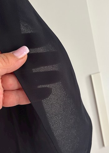 Kadın Siyah Kısa Kollu Drapeli Bluz - Görsel 5