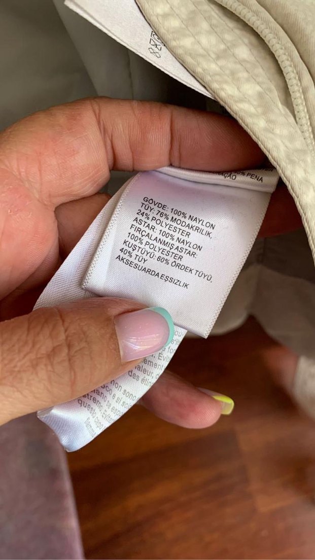 Colombia Bej Fermuarlı Orta Boy Kadın Kaban - Görsel 5