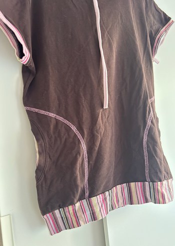 Kahverengi Kısa Kollu Bluzu - Görsel 5