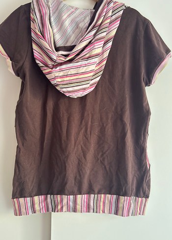 Kahverengi Kısa Kollu Bluzu - Görsel 3