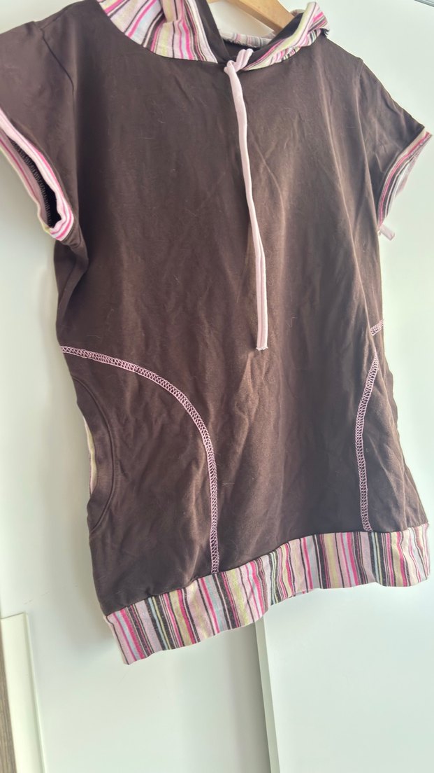 Kahverengi Kısa Kollu Bluzu - Görsel 5