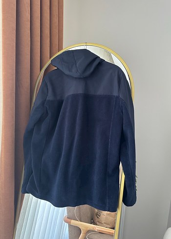 Erkek Mavi Kapüşonlu Fermuarlı yağmurluk - Görsel 3