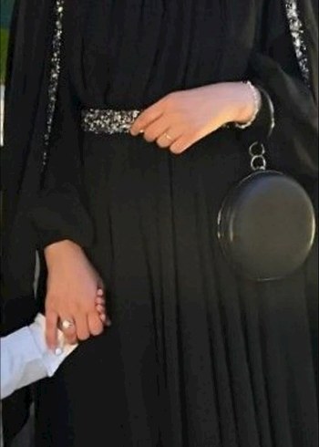 Siyah Uzun Drapeli  Abiye Elbise - Görsel 5