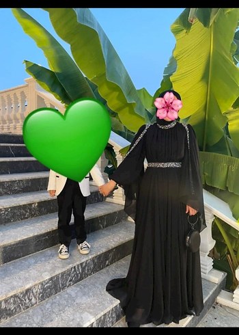 Siyah Uzun Drapeli  Abiye Elbise - Görsel 4