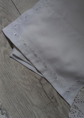 Nakışlı Beyaz  Mendil dantel örtü - Görsel 6