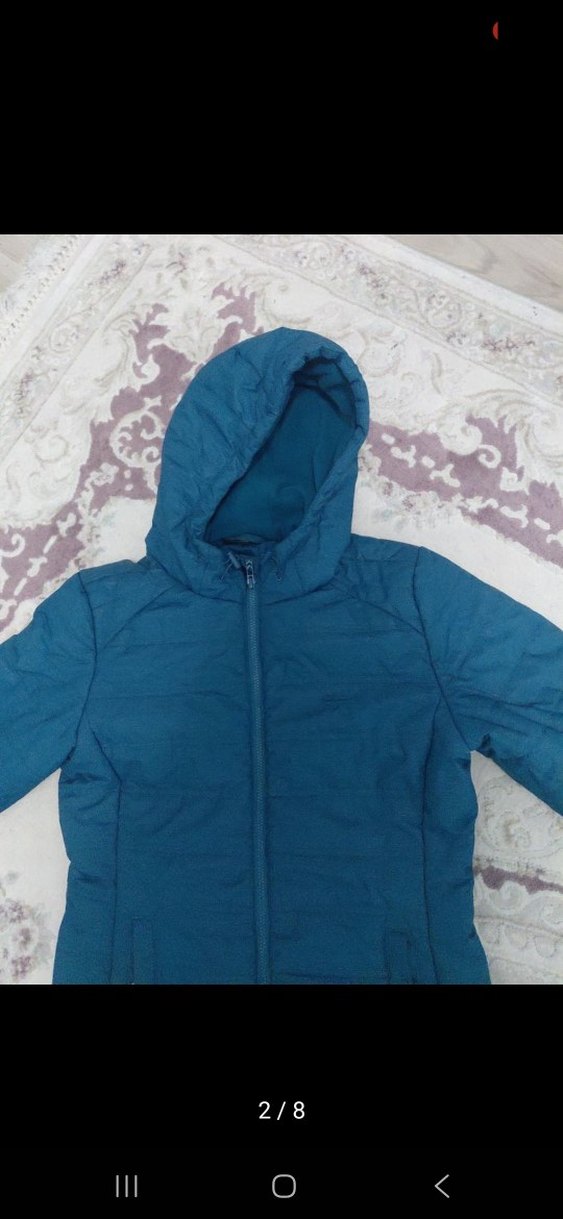 Mavi Kapüşonlu erkek  Ceket sifir ayarinda - Görsel 2