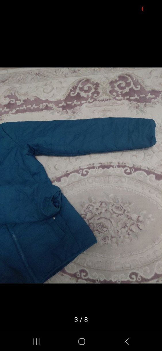 Mavi Kapüşonlu erkek  Ceket sifir ayarinda - Görsel 3