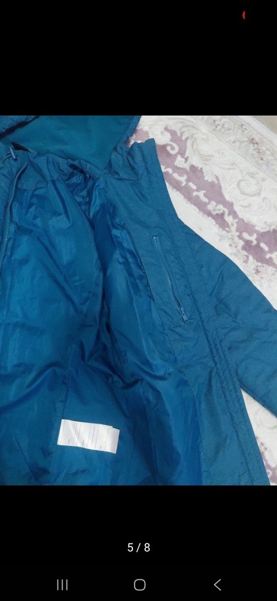 Mavi Kapüşonlu erkek  Ceket sifir ayarinda - Görsel 5