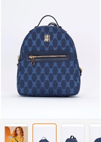 Mavi Parlak Desenli Kadın Sırt Çantası - Görsel 2