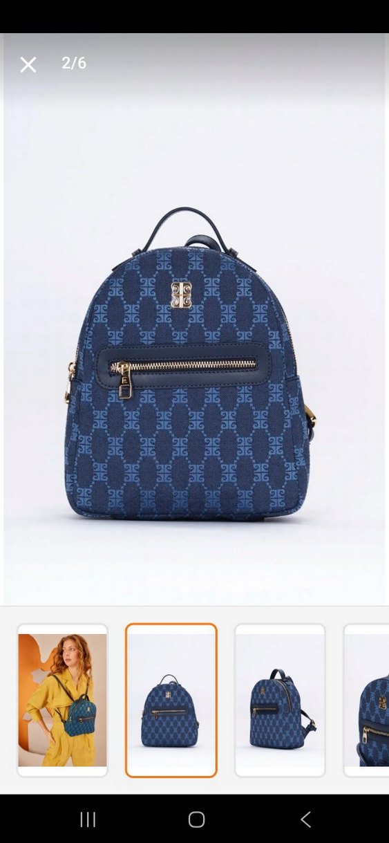 Mavi Parlak Desenli Kadın Sırt Çantası - Görsel 2