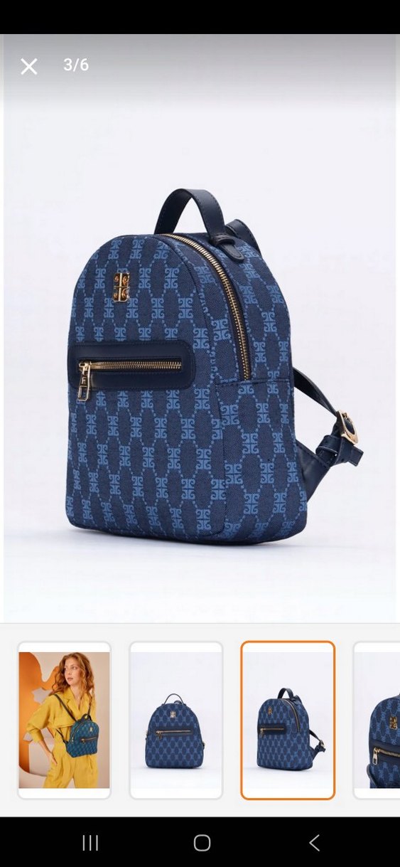 Mavi Parlak Desenli Kadın Sırt Çantası - Görsel 3