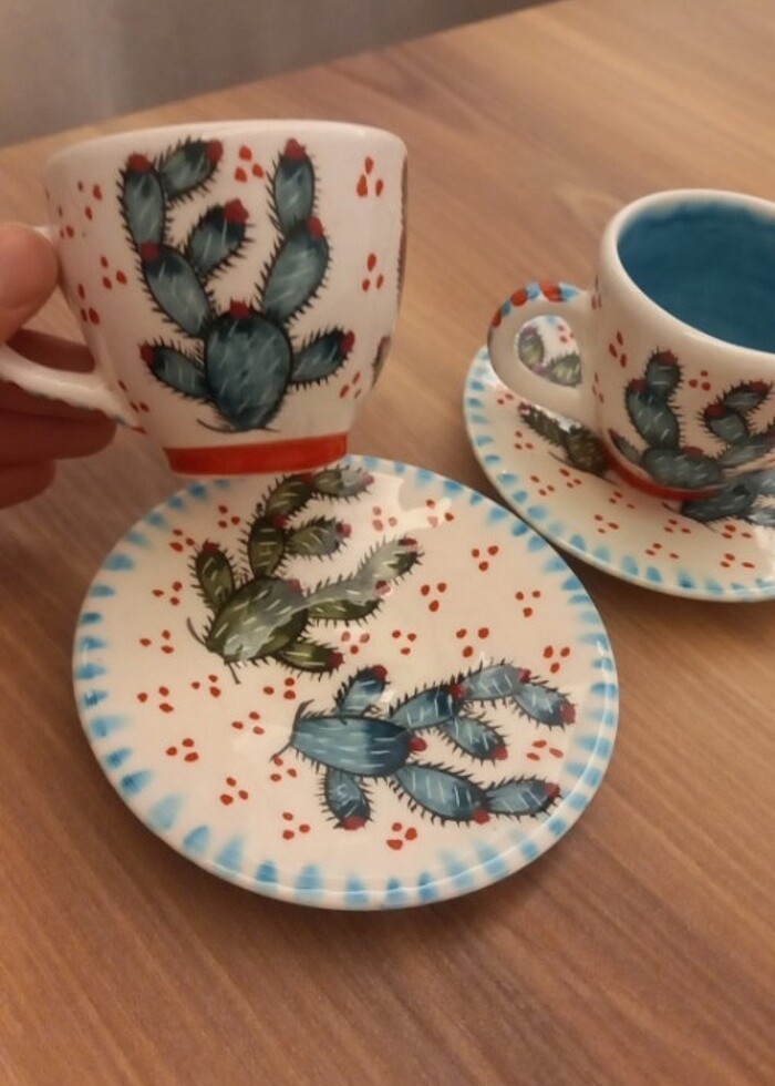 Seramik el yapımı fincan  - Görsel 4