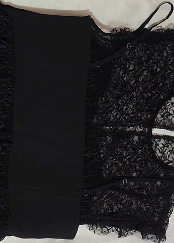 Dantel Detaylı Siyah Gotik Kadın Büstiyer - Görsel 2