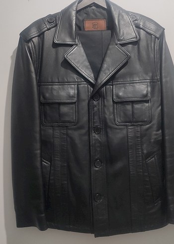 Siyah Deri Düğmeli Orjinal deri ceket kullanılmamıştır. - Görsel 9