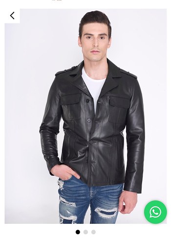 Siyah Deri Düğmeli Orjinal deri ceket kullanılmamıştır. - Görsel 2