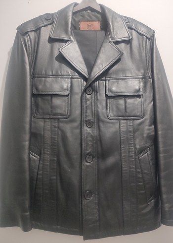 Siyah Deri Düğmeli Orjinal deri ceket kullanılmamıştır. - Görsel 8