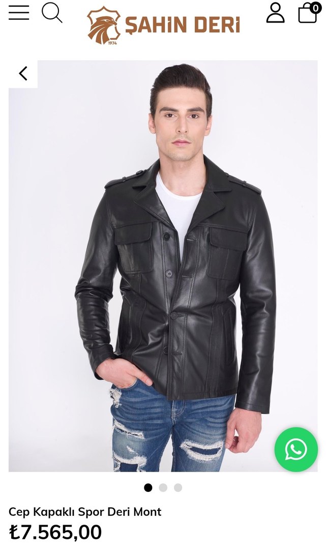 Siyah Deri Düğmeli Orjinal deri ceket kullanılmamıştır. - Görsel 2