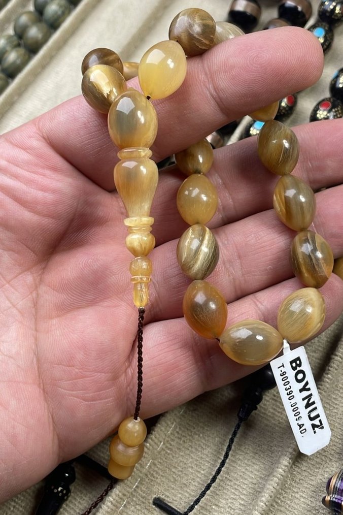 Doğal koç Boynuz Tesbih Özel El İşçiliği - Görsel 2